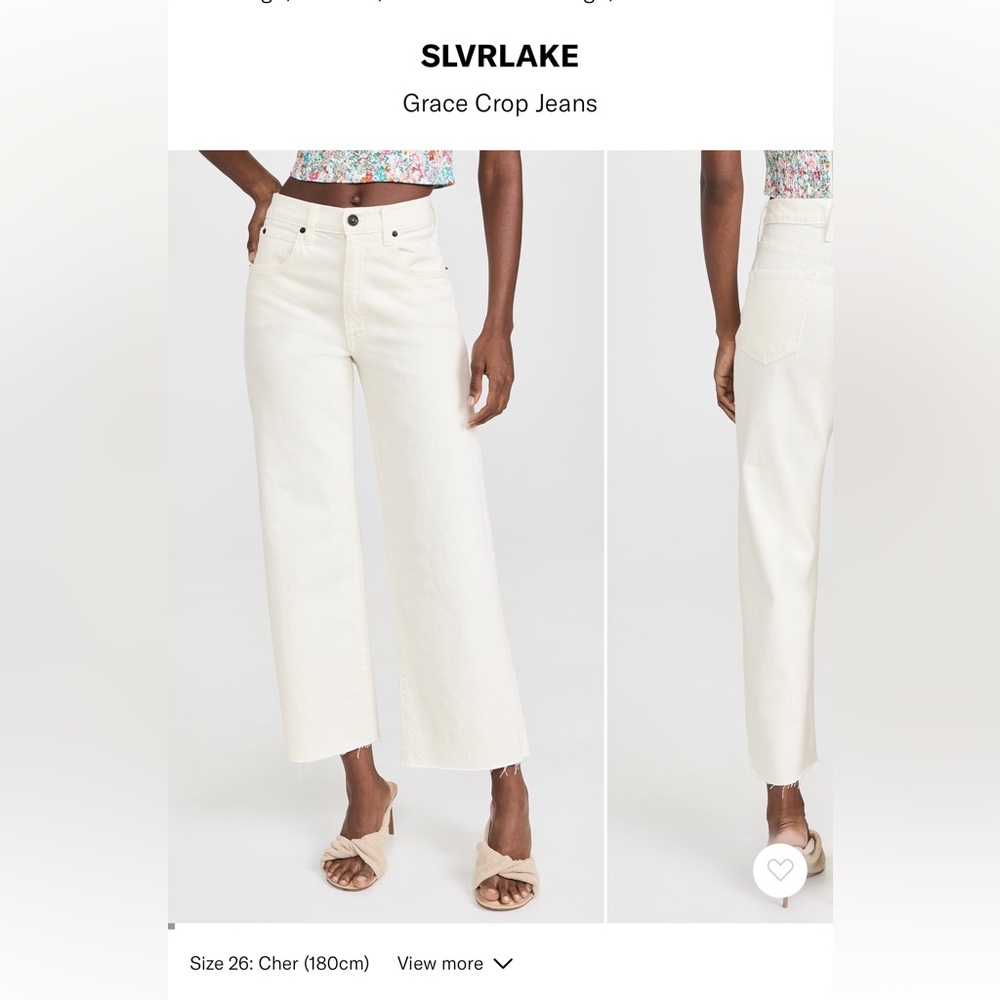 SLVRLAKE Women's White Grace Crop Jeans Sz 29